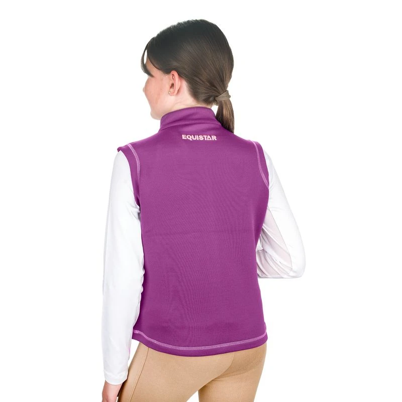 Equistar Kids' Full Zip Riding Fleece Vest - Lilac 2 Equistar Kids' Full Zip Riding Fleece Vest - Lilac - Image 2