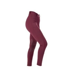 Shires Aubrion Kids' Elmira Riding Tights - Black Cherry