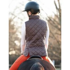 FITS Women's Ainsley Quilted Vest - Dark Bay/Coral Bits -Tack Of The Day Store 862820 800 800