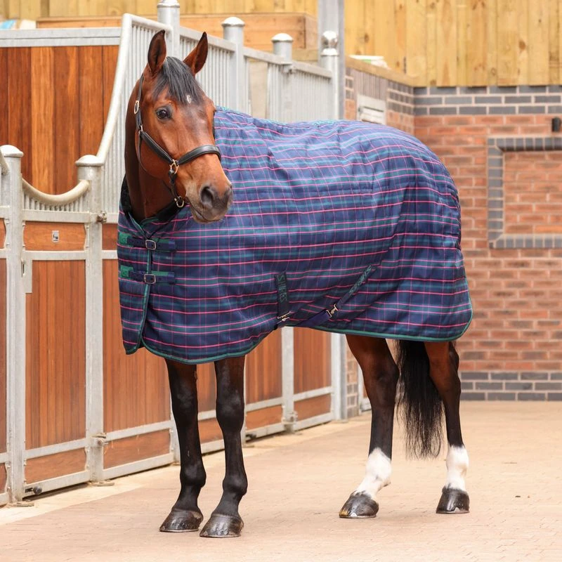Shires Tempest Plus 100 Stable Rug - Navy Tartan 1 Shires Tempest Plus 100 Stable Rug - Navy Tartan
