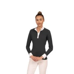 Chestnut Bay Women's SkyCool Long Sleeve Show Shirt - Black -Tack Of The Day Store 868391 800 800