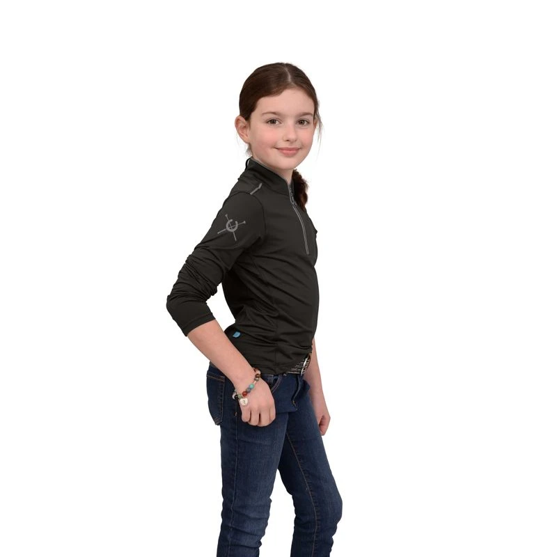Chestnut Bay Kids' Performance Rider SkyCool Long Sleeve Shirt - Black 2 Chestnut Bay Kids' Performance Rider SkyCool Long Sleeve Shirt - Black - Image 2
