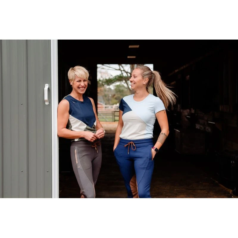 Redingote Women's Jogger Knee Patch Breeches - Navy 4 Redingote Women's Jogger Knee Patch Breeches - Navy - Image 4