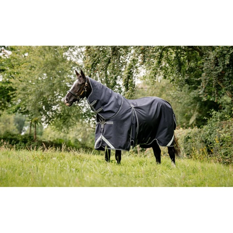 Rambo Optimo Turnout Plus - Navy/Thunderstorm Grey/Silver 1 Rambo Optimo Turnout Plus - Navy/Thunderstorm Grey/Silver