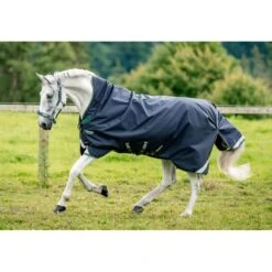 Rambo Wug Turnout 400g - Navy/Hunter Green/Silver