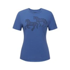 Kerrits Women's On The Double Horse Tee - Blue Moon
