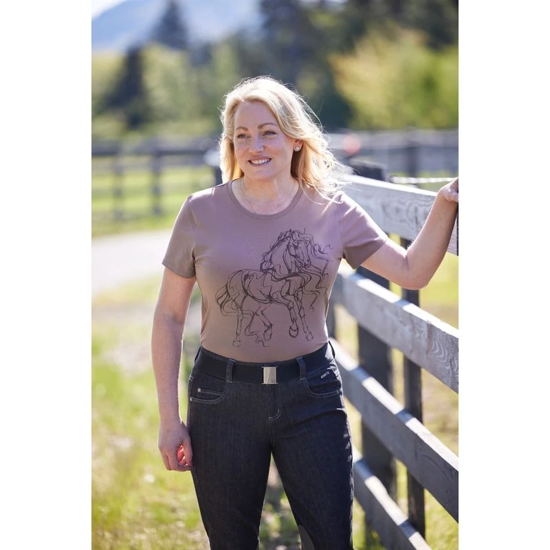 EQL Women's Horse Dance Tee - Rosedust 5 EQL Women's Horse Dance Tee - Rosedust - Image 5