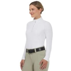 Kerrits Women's Affinity Pro Long Sleeve Show Shirt - White/Mixed Bits 9 Kerrits Women's Affinity Pro Long Sleeve Show Shirt - White/Mixed Bits -Tack Of The Day Store 889681 800 800