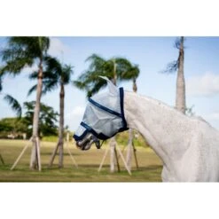 Rambo Fly Mask Plus - Azure Blue/Navy/Electric Blue