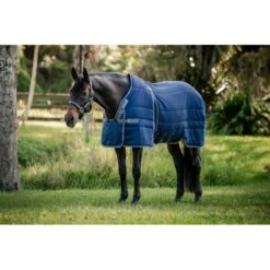 Rambo Optimo Stable Blanket 400g - Navy/Thunderstorm Grey/Silver