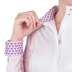 Romfh Women's Logo Long Sleeve Show Shirt - White/Pale Lilac Lil Horses 5 Romfh Women's Logo Long Sleeve Show Shirt - White/Pale Lilac Lil Horses -Tack Of The Day Store 901854 800 800