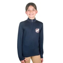 Equistar Kids' Long Sleeve 1/4 Zip Sun Shirt - Navy