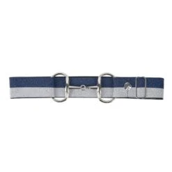 Ovation Women's Bit Buckle Glitter Belt - Navy Silver Sparkle