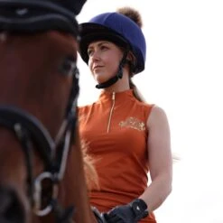 Shires Aubrion Women's Team Sleeveless Sun Shirt - Rust -Tack Of The Day Store 911698 800 800