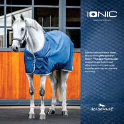Horseware Ionic Therapy Mesh Cooler - Imperial Blue/Silver/Navy -Tack Of The Day Store 923133 800 800