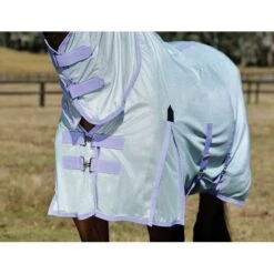 Saxon Mesh W/Gusset Belly Wrap Combo Neck - Stone Blue/Lavender -Tack Of The Day Store 923581 800 800