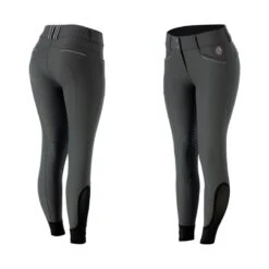 Equinavia Women's Victoria Silicone Knee Patch Breeches - Carbon Grey/Orchid Mist