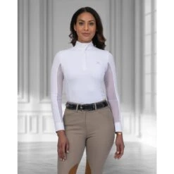 Tredstep Women's Solo Milan Long Sleeve Competition Shirt - Silver -Tack Of The Day Store 930728 800 800