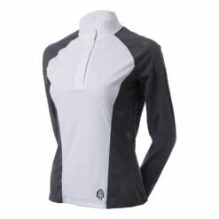 Equinavia Women's Sara Perforated Long Sleeved Show Shirt - Grey