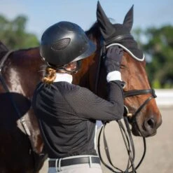 Equinavia Women's Sara Perforated Long Sleeved Show Shirt - Black 10 Equinavia Women's Sara Perforated Long Sleeved Show Shirt - Black -Tack Of The Day Store 933443 800 800