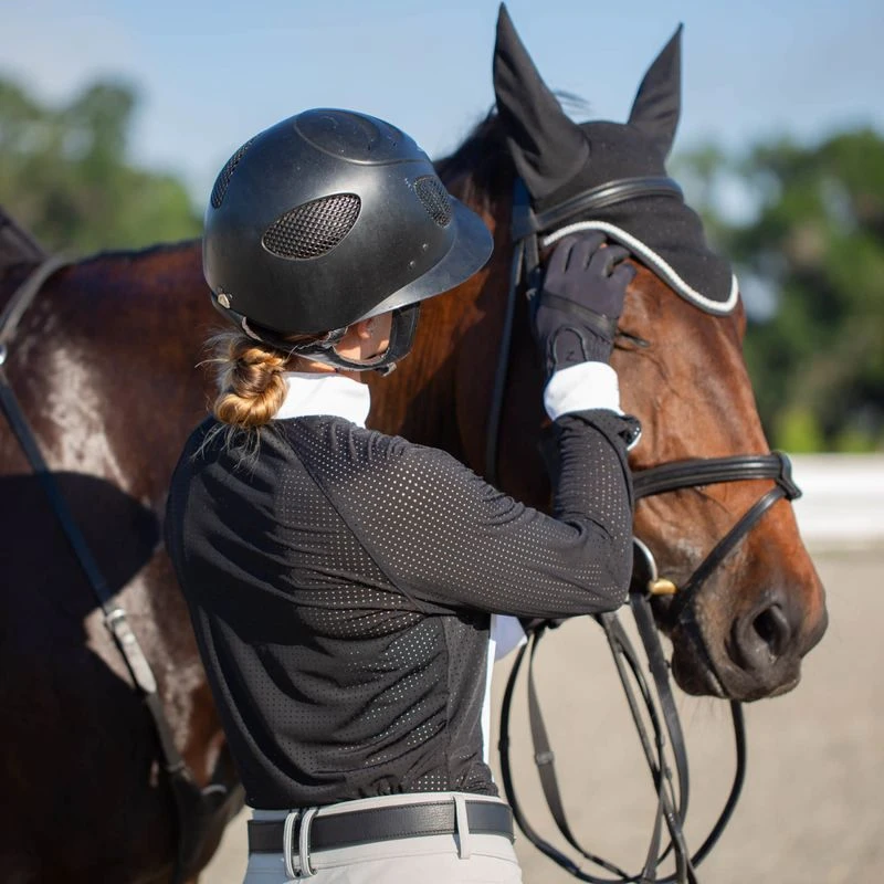 Equinavia Women's Sara Perforated Long Sleeved Show Shirt - Black 5 Equinavia Women's Sara Perforated Long Sleeved Show Shirt - Black - Image 5