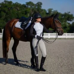 Equinavia Women's Sara Perforated Long Sleeved Show Shirt - Black 11 Equinavia Women's Sara Perforated Long Sleeved Show Shirt - Black -Tack Of The Day Store 933444 800 800