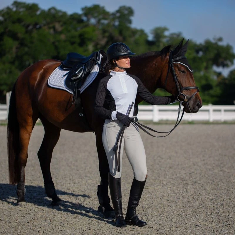 Equinavia Women's Sara Perforated Long Sleeved Show Shirt - Black 6 Equinavia Women's Sara Perforated Long Sleeved Show Shirt - Black - Image 6