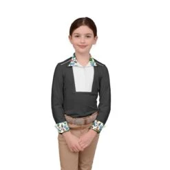 Chestnut Bay Kids' SkyCool Liberty Long Sleeve Show Shirt - Raven