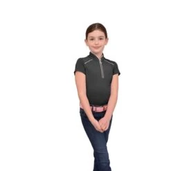 Chestnut Bay Kids' Performance Rider SkyCool Sport Short Sleeve Shirt - Raven
