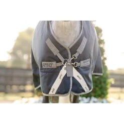 Amigo 1200D Plus Pony Turnout 250g - Navy/Titanium Grey/Silver -Tack Of The Day Store 947266 800 800