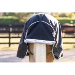 Amigo 1200D Plus Pony Turnout 250g - Black/Titanium Grey/Silver -Tack Of The Day Store 947411 800 800