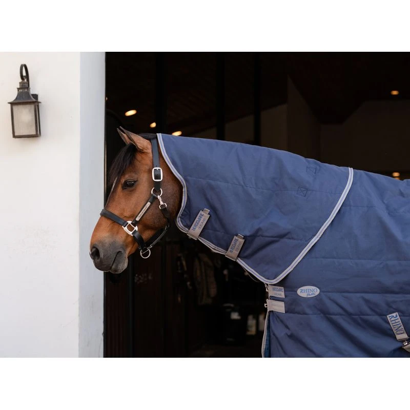 Rhino Stable Hood 200g - Navy/Titanium Grey/Classic Blue 1 Rhino Stable Hood 200g - Navy/Titanium Grey/Classic Blue