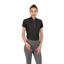 Chestnut Bay Women's Performance Rider SkyCool Sport Short Sleeve Shirt - Black