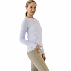 Ovation Women's Core Crew Sun Shirt - White -Tack Of The Day Store 964429 800 800