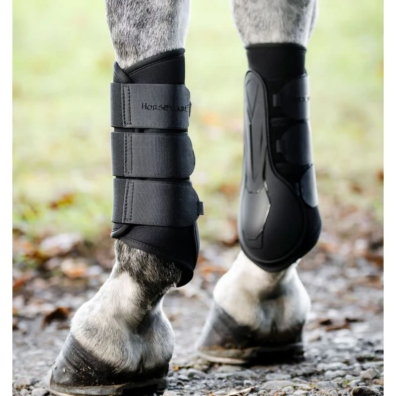 Horseware Classic Brushing Boots - Black/Black 2 Horseware Classic Brushing Boots - Black/Black - Image 2