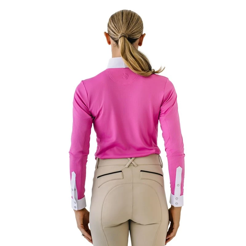 Ovation Women's Bib Front Long Sleeve Show Shirt - Orchid/White 5 Ovation Women's Bib Front Long Sleeve Show Shirt - Orchid/White - Image 5