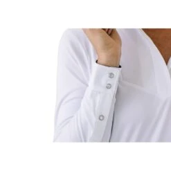 Ovation Women's Bib Front Long Sleeve Show Shirt - White/Navy Mosaic Floral 10 Ovation Women's Bib Front Long Sleeve Show Shirt - White/Navy Mosaic Floral -Tack Of The Day Store 968358 800 800