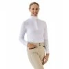 Ovation Women's Bib Front Long Sleeve Show Shirt - White/White