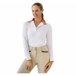 Ovation Women's Bib Front Long Sleeve Show Shirt - White/Natural World