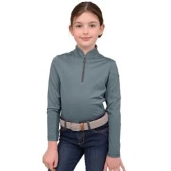 Chestnut Bay Kids' Performance Rider SkyCool Long Sleeve Shirt - Slate