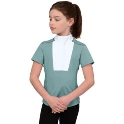 Chestnut Bay Kids' SkyCool Liberty Sport Short Sleeve Show Shirt - Aqua