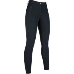 HKM Women's Glamour Silicon Full Seat Breeches - Black/Rose Gold