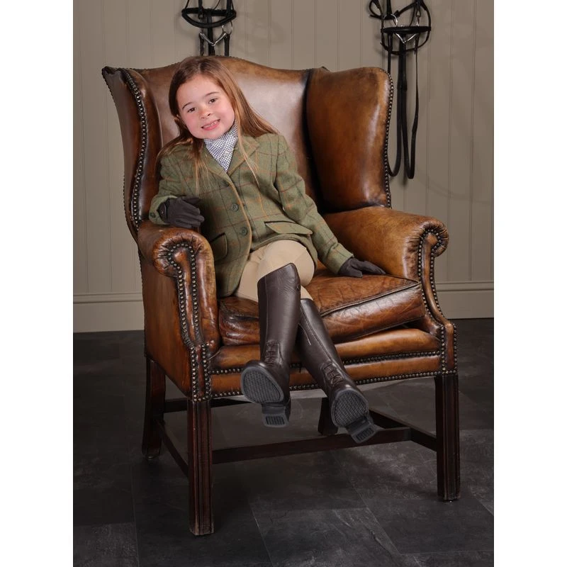 Shires Aubrion Kids' Saratoga Tweed Jacket - Red/Yellow/Blue 2 Shires Aubrion Kids' Saratoga Tweed Jacket - Red/Yellow/Blue - Image 2