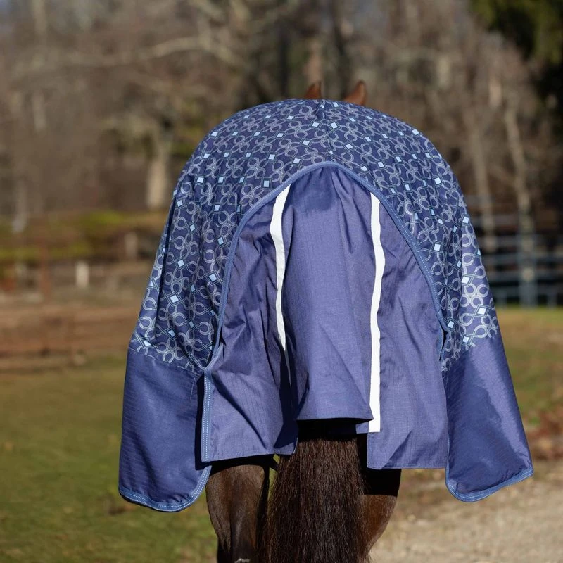 Equinavia Arktis Extended Neck Light Weight Turnout Blanket 100g - Skipper Blue 2 Equinavia Arktis Extended Neck Light Weight Turnout Blanket 100g - Skipper Blue - Image 2