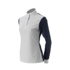 Equinavia Women's Alexandra Long Sleeve Show Shirt - Navy/White